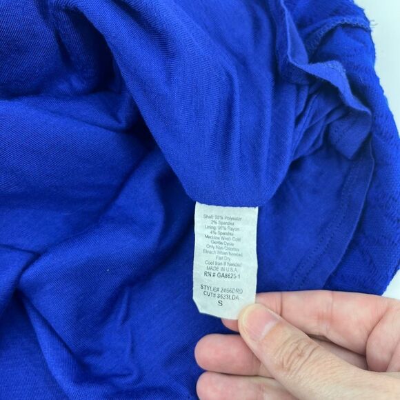 VERSE Quilted Sleeveless Dress - Royal Blue Textured Casual Dress USA - Picture 4 of 7